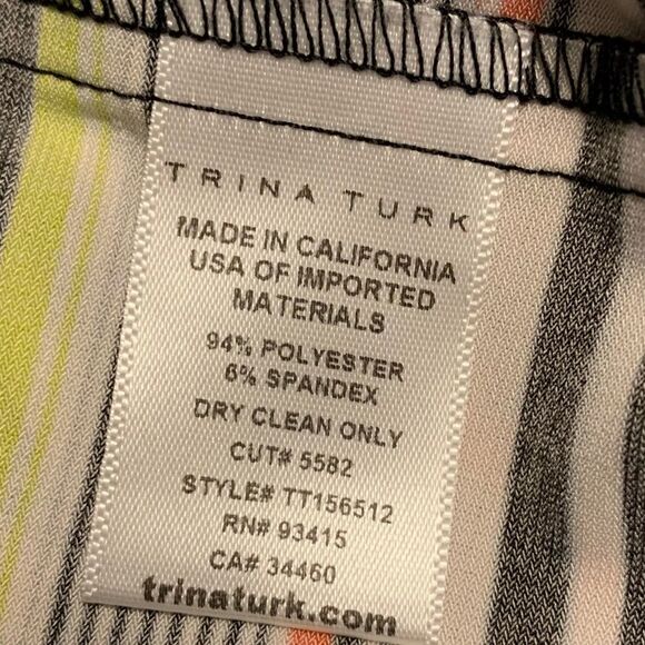 New! Trina Turk Striped Tank Dress Sz L - Picture 4 of 5